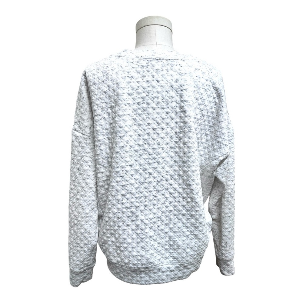 Stoic quilted popcorn knit pullover, ski, hiking gorpcore sweatshirt white cream - Picture 9 of 16